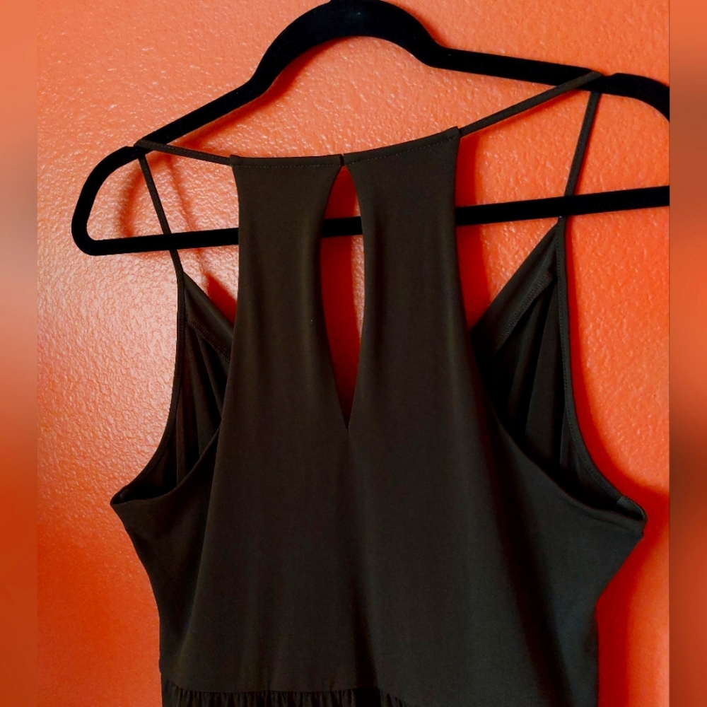 BCBGeneration Black Spaghetti Strap Midi Dress